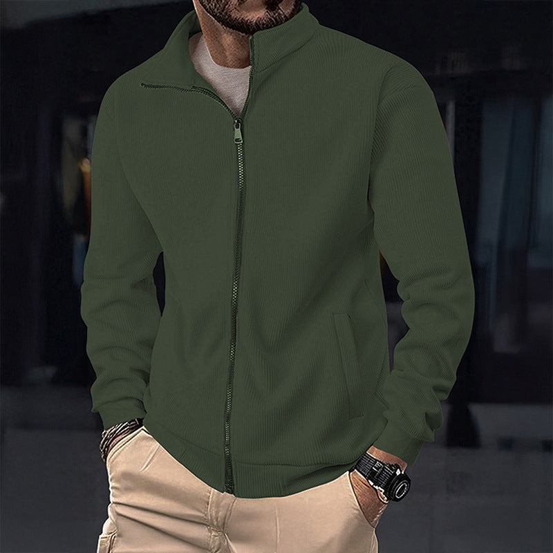 Herren Stylische Jacke mit Reißverschluss und hohem Kragen Echoarchiv