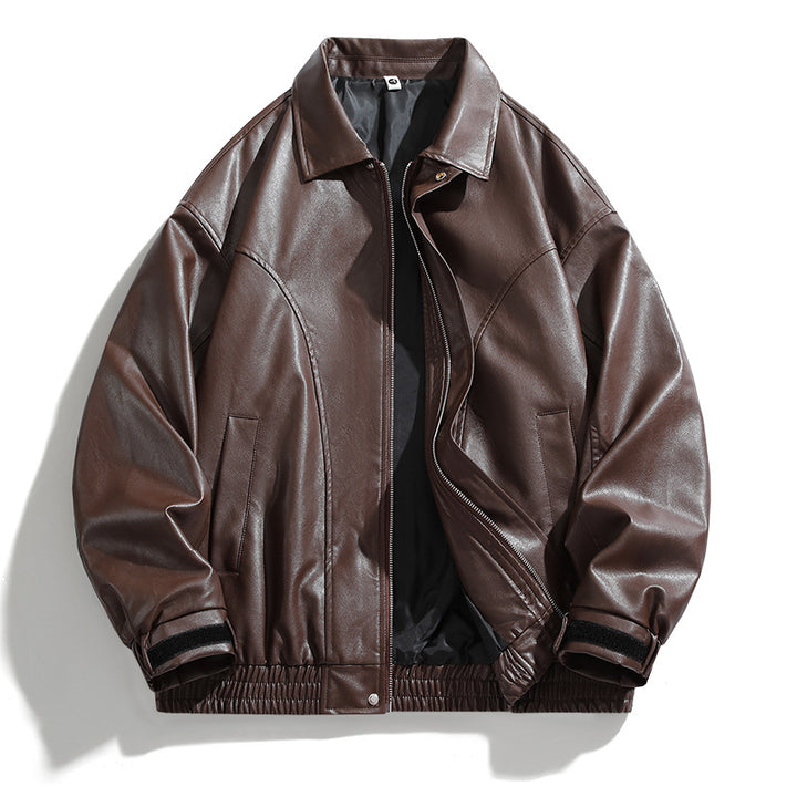Herren elegante oversized Kunstlederjacke Echoarchiv
