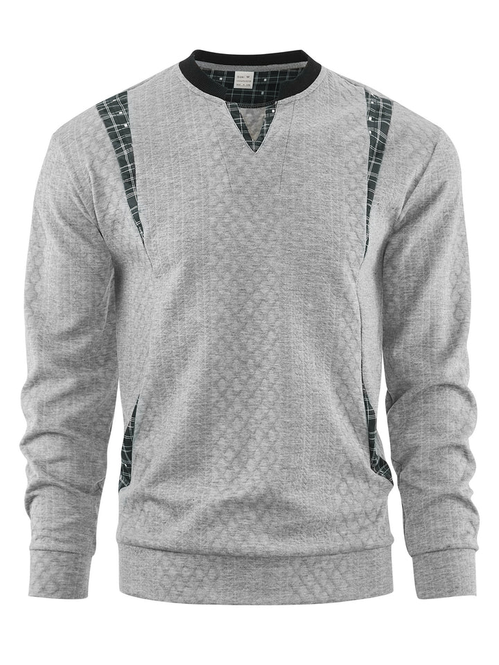 Herren Strickpullover mit modischen Karoelementen Echoarchiv