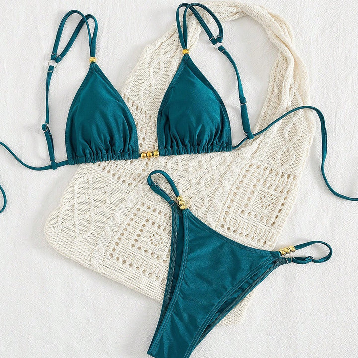 Damen Triangel-Bikini-Set mit raffinierten Schmuckakzenten Echo Archiv