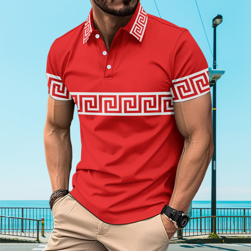 Herren Poloshirt mit modischem Muster und stilvollen Akzenten Echoarchiv