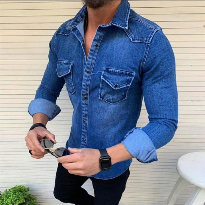 Herren Denim Hemd mit modernem Schnitt und praktischen Brusttaschen Echoarchiv