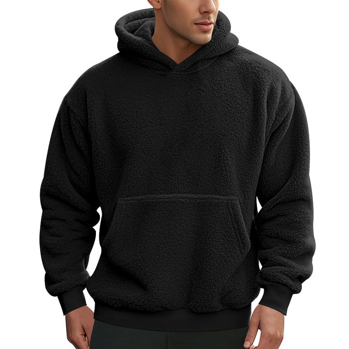 Herren Kuscheliger Fleece-Hoodie mit Kängurutasche und elastischem Bund Echoarchiv