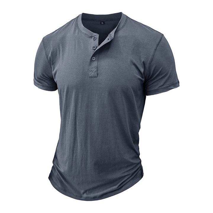 Herren Henley-T-Shirt mit Knopfleiste und modernem Schnitt Echoarchiv