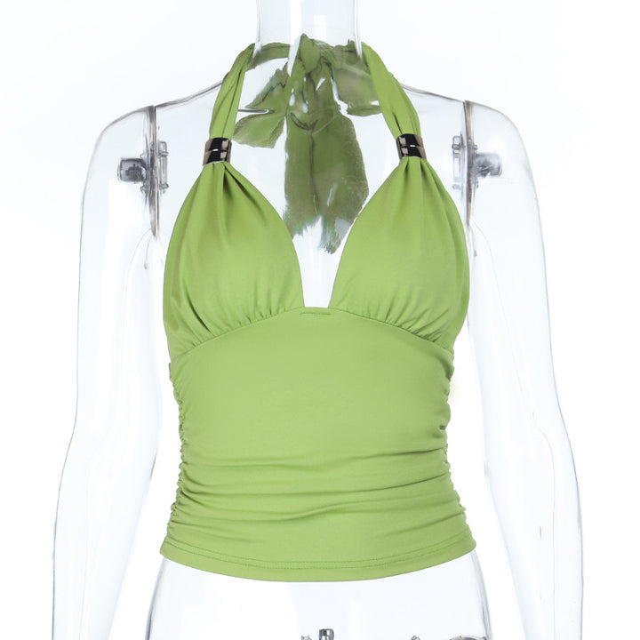 Damen sportliches Tankini-Oberteil mit raffinierten Rüschendetails und verstellbarem Halter Echo Archiv