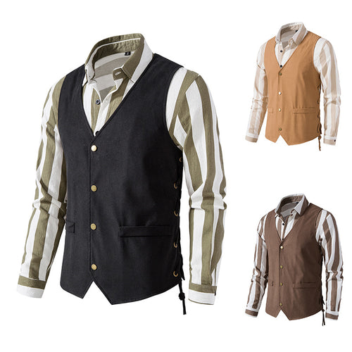 Herren elegante Weste mit feinem Stoff und praktischen Taschen Echoarchiv