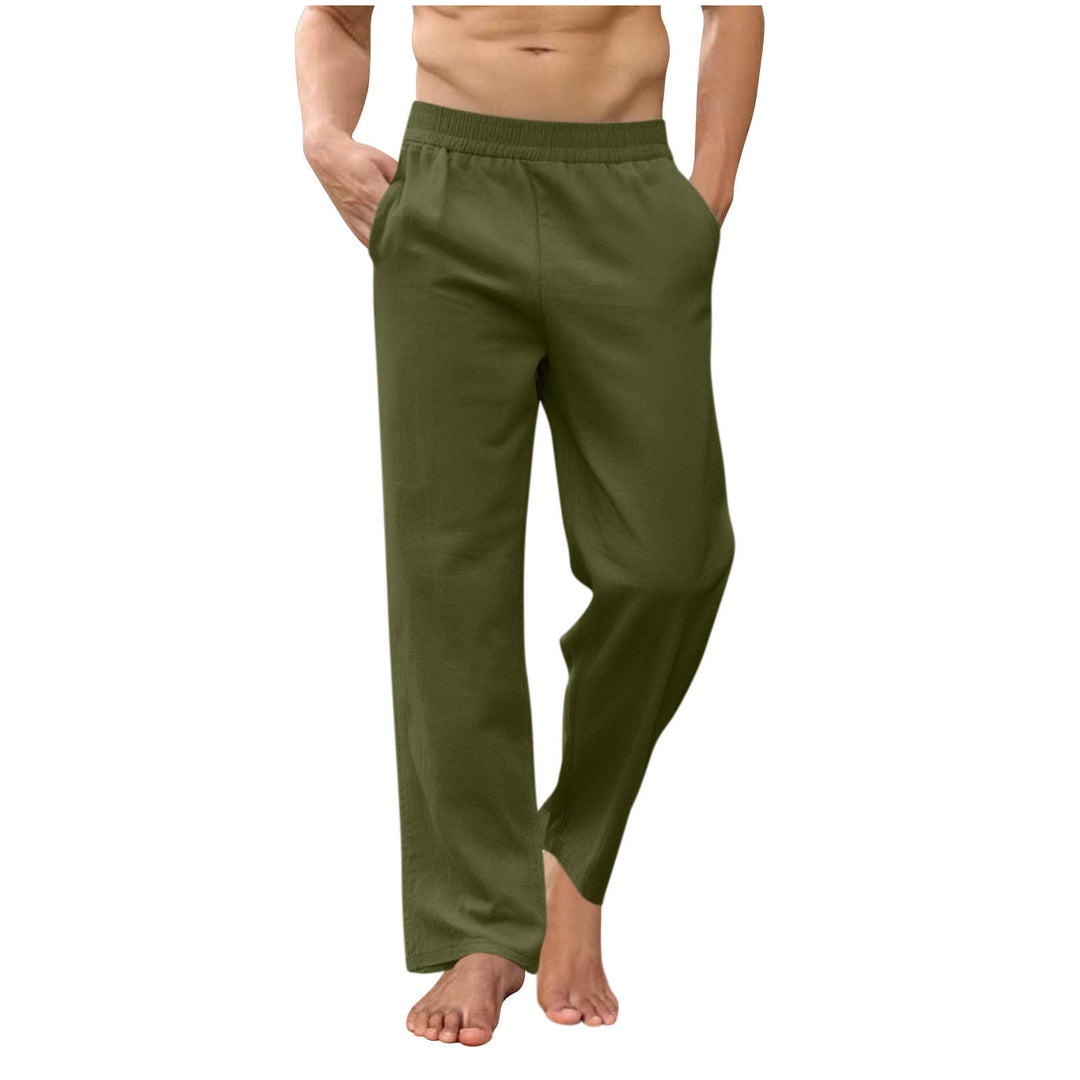 Herren lockere Loungehose mit elastischem Bund, Eingrifftaschen und seitlichen Knöchelschlitzen – Sorevano