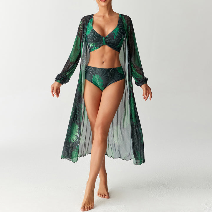 Damen Transparentes Strandkleid mit floralem Muster Echo Archiv