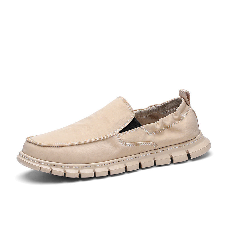 Herren Legerer Canvas-Mokassin-Slipper mit geflochtener Schnürung und gefleckter EVA-Sohle Echoarchiv