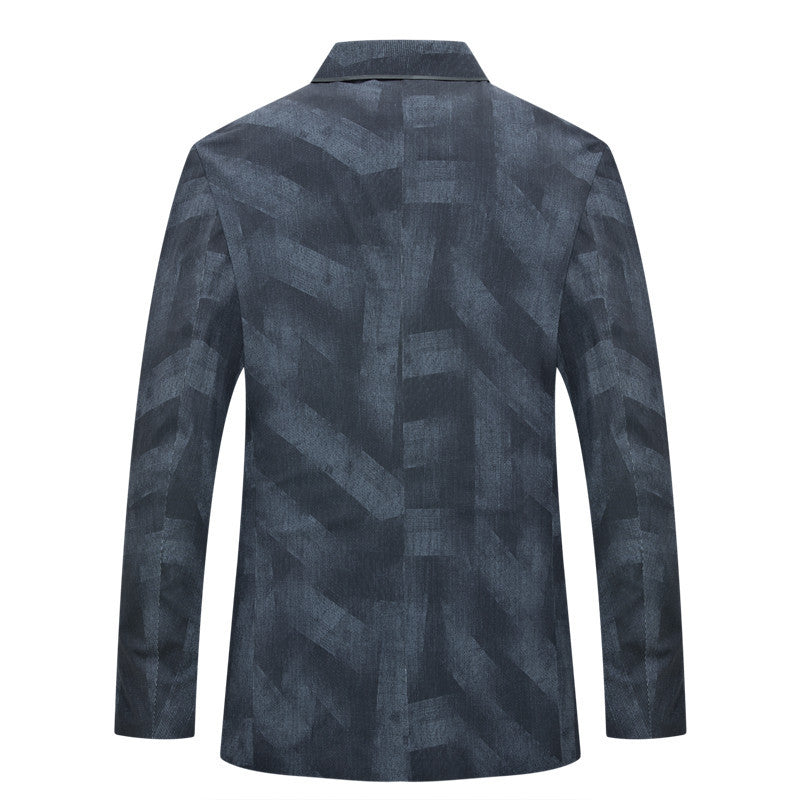 Herren Slim-Fit Einreihiges Sakko mit dezentem Jacquard-Logoallover und ungefütterter Konstruktion Echo Archiv