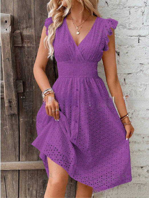 Damen Sommerkleid mit eleganten Spitzenärmeln Echoarchiv