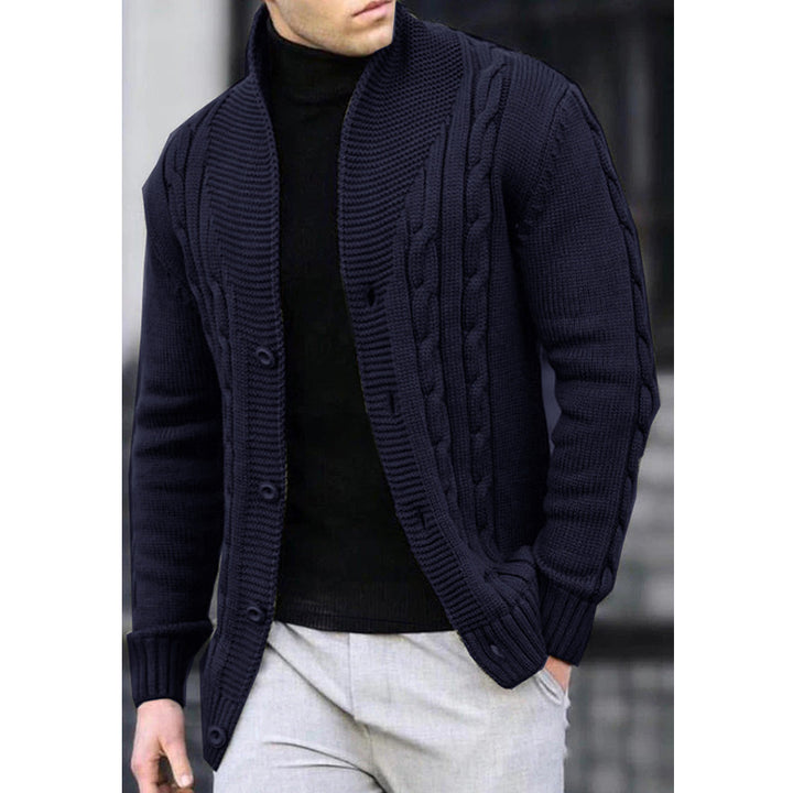 Herren Strickjacke mit modernen Zopfdesign Echoarchiv