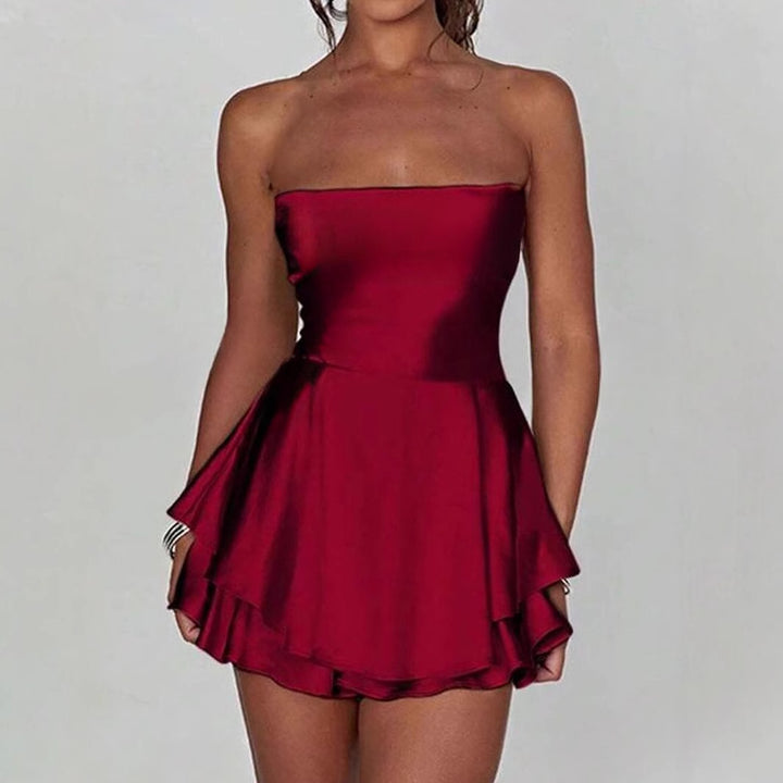 Damen Bandeau-Kleid mit schwingendem Volant-Design Echo Archiv