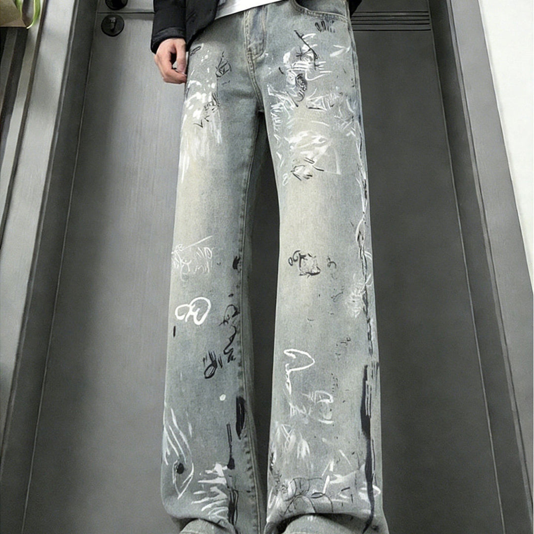 Damen Modische Graffiti Jeans Echoarchiv