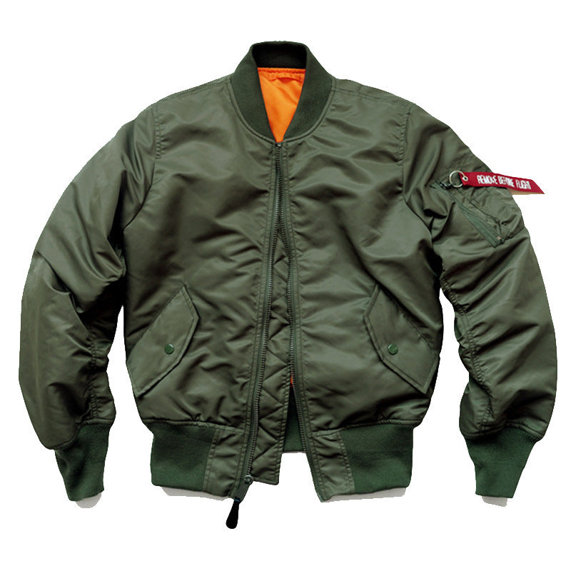Herren Flight-Bomberjacke mit kontrastreichem Innenfutter, Utility-Ärmeltasche und gerippten Bündchen Echoarchiv