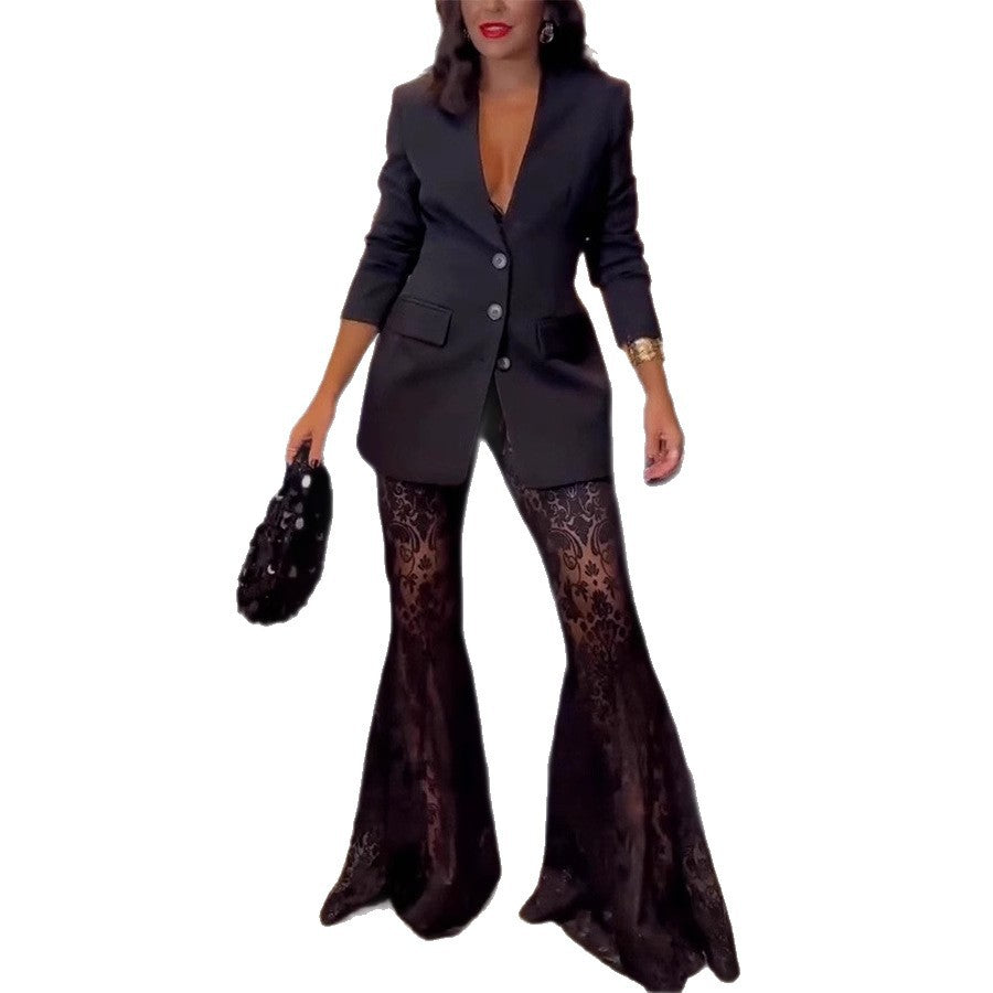 Damen Elegante Blumenmuster-Langhose im Vintage-Stil Echo Archiv