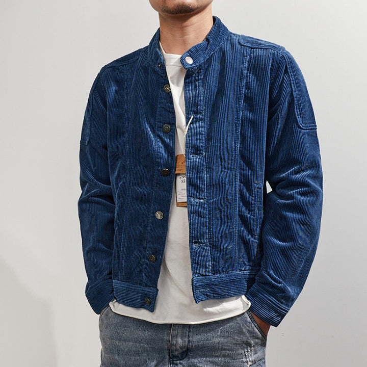 Herren Modische Kordjacke mit Stehkragen – Taviero