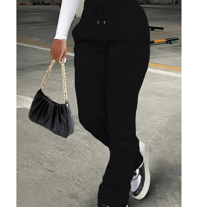 Damen nan figurbetonte Highwaist-Stretch-Sweathose mit gerafften Knöchelabschlüssen und Eingrifftaschen Echo Archiv