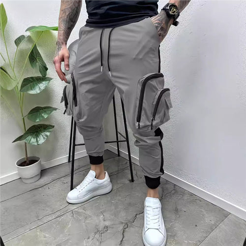 Herren Cargo-Jogginghose mit multifunktionalen Reißverschlusstaschen und elastischem Bund Echoarchiv