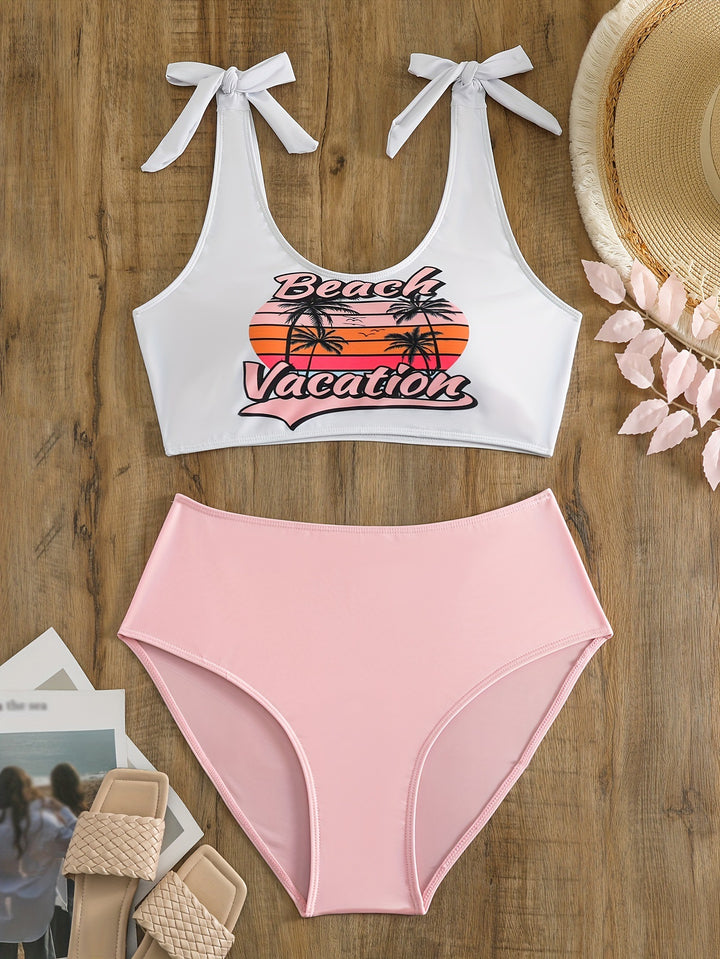 Damen Crop-Top-Bikini-Set mit verspielten Schleifen Echo Archiv