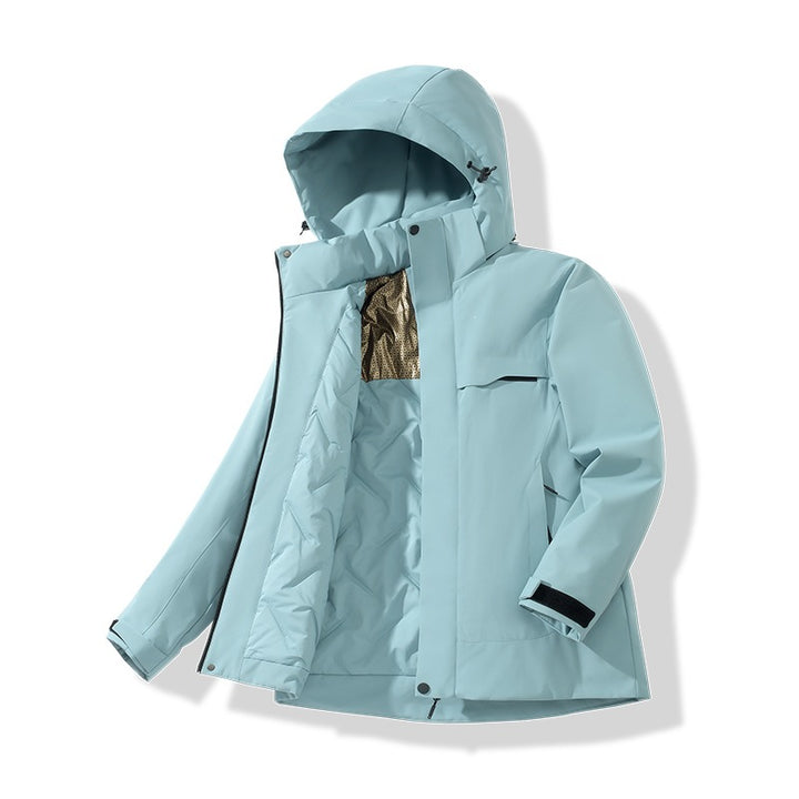 Herren Wasserabweisende Thermo-Parka mit Kapuze, gesteppter Innenseite & verdecktem Reißverschluss Echoarchiv