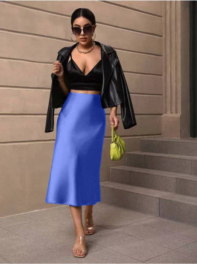 Damen Satin Rock mit schwingendem Saum und elegantem Schnitt Echoarchiv
