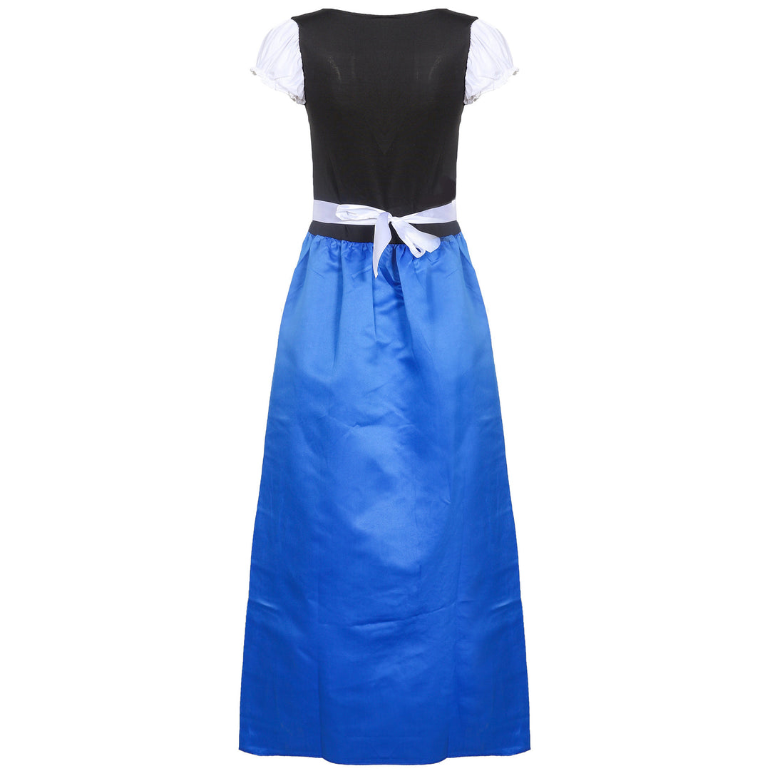 Damen nan traditionelles Dirndlkleid mit geschnürtem Mieder und langer Trachtenschürze Echo Archiv