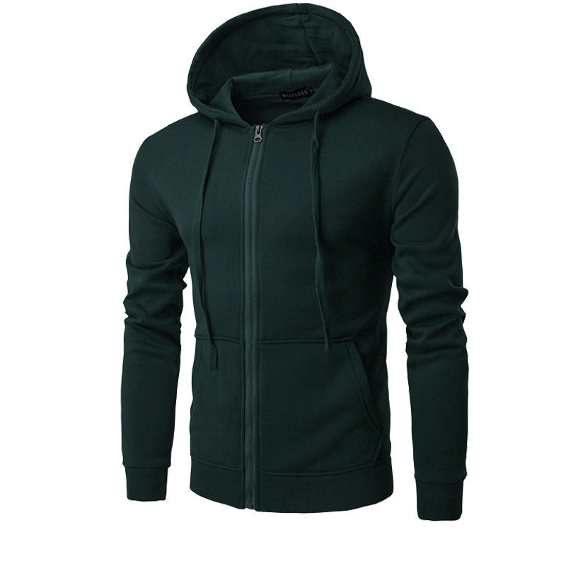 Herren schmal geschnittene Zip-Hoodie Jacke mit weichem Fleece-Innenfutter und Kängurutaschen – Cavarno