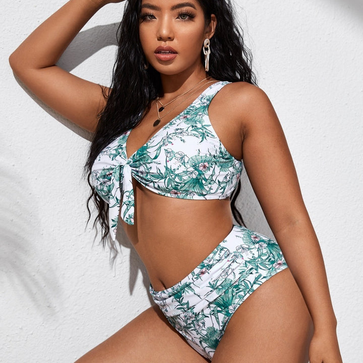 Damen Hochtailliertes Bikini-Set mit floralem Design Echo Archiv