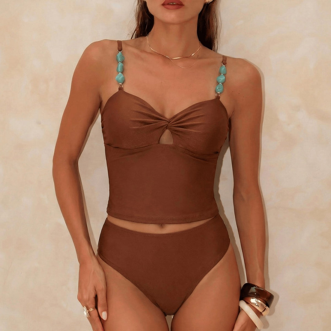 Damen Crop-Top Bikini mit dekorativen Trägerdetails Echo Archiv