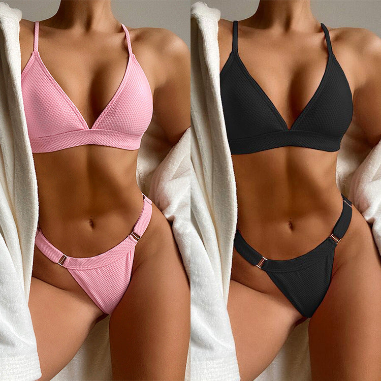 Damen Triangel-Bikini mit elastischen Trägern und verstellbarem Hosenbund Echo Archiv