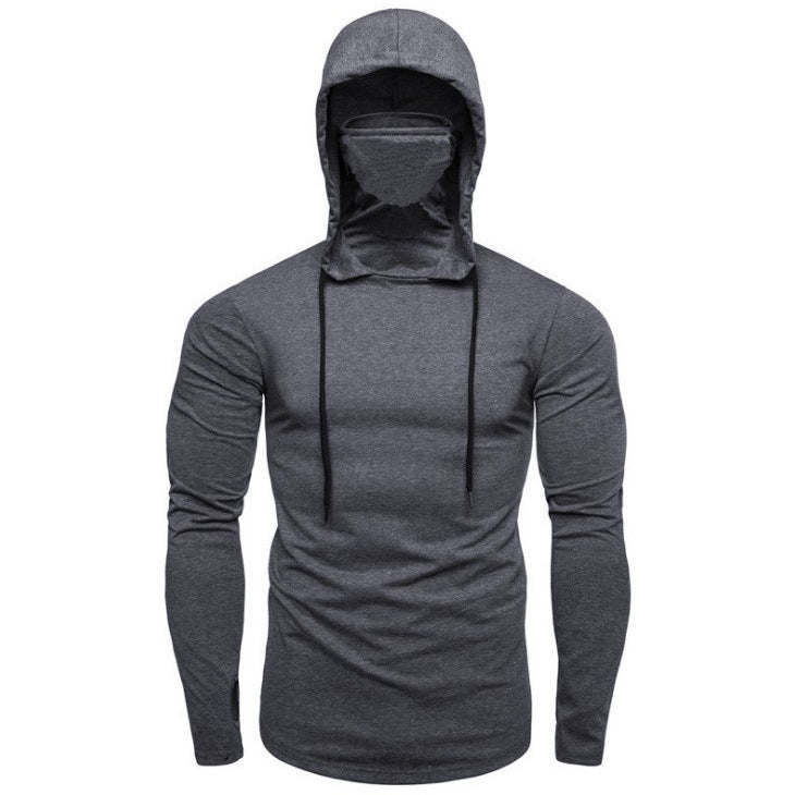 Herren Kapuzenshirt mit integriertem Gesichtsschutz und modischem Design Echoarchiv