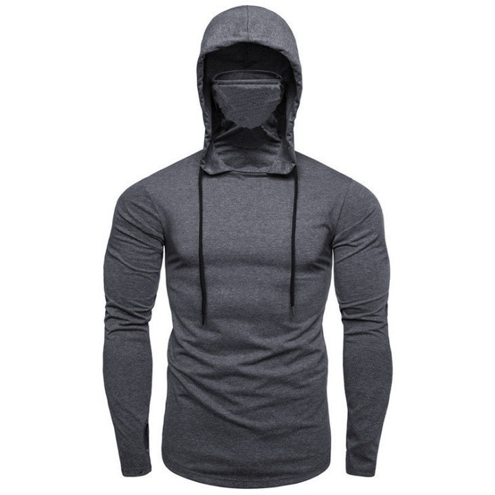 Herren Kapuzenshirt mit integriertem Gesichtsschutz und modischem Design Echoarchiv