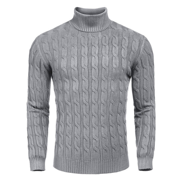 Herren modischer Rollkragenpullover mit strukturierter Strickoptik Echoarchiv