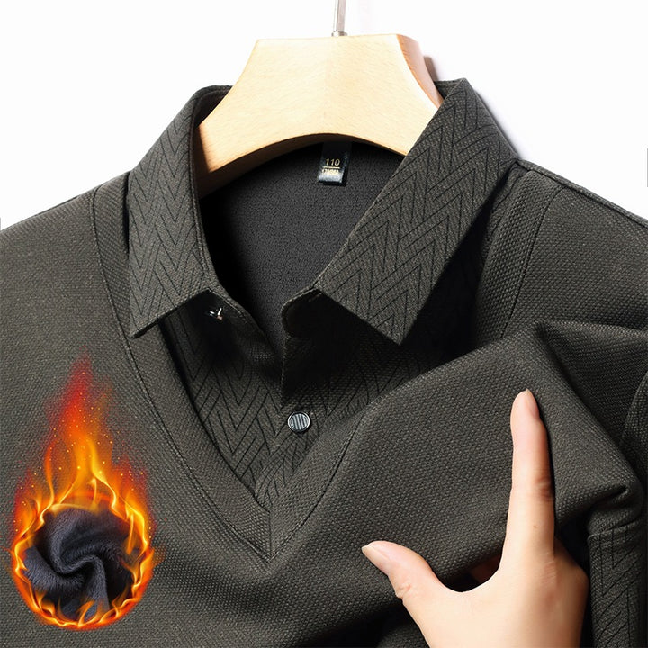 Herren modisches Langarmshirt mit strukturiertem Kragen und feuchtigkeitsregulierenden Eigenschaften Echoarchiv