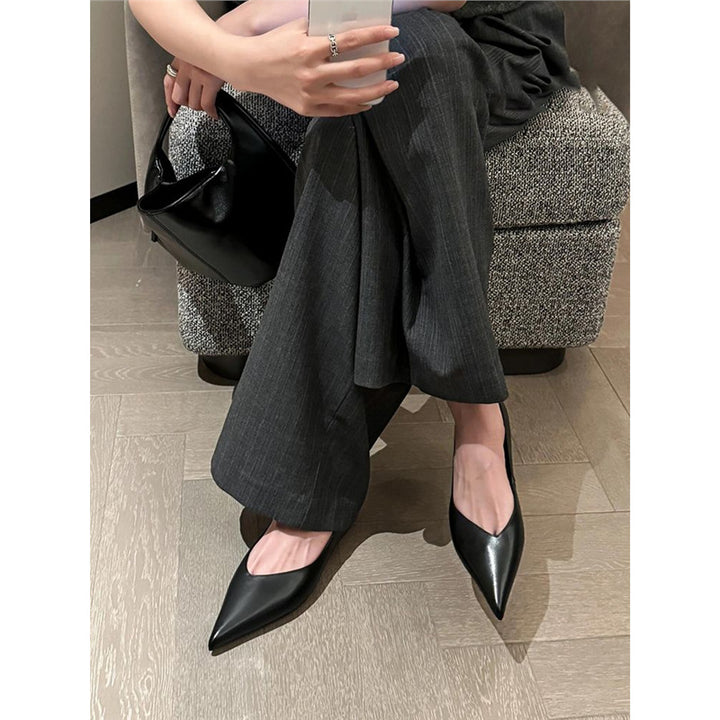 Damen Spitz zulaufende Lederoptik-Slipper mit ergonomischem Komfortfußbett Echo Archiv