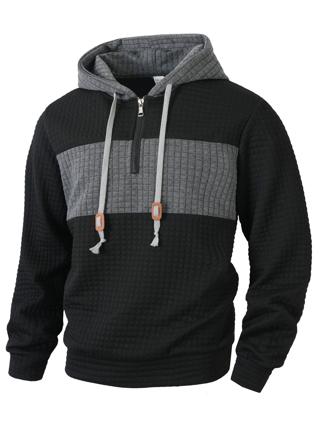 Herren Hoodie mit 1/4-Reißverschluss und strukturiertem Design Echoarchiv