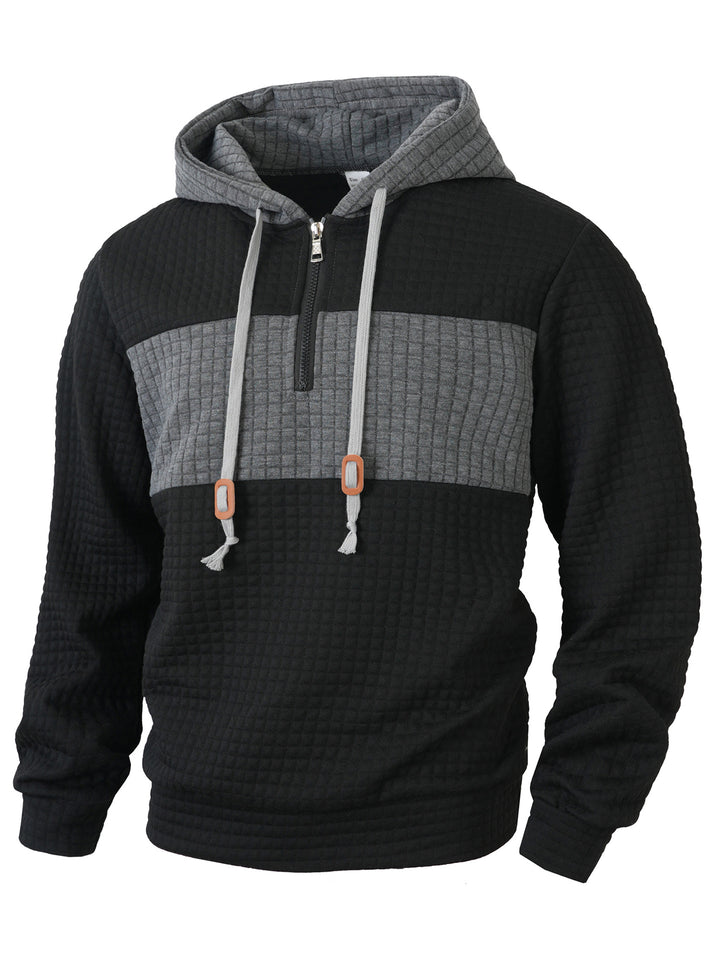 Herren Hoodie mit 1/4-Reißverschluss und strukturiertem Design Echoarchiv