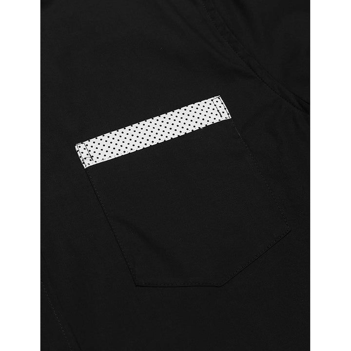 Herren elegantes Langarmhemd mit Kontrastdetails Echoarchiv