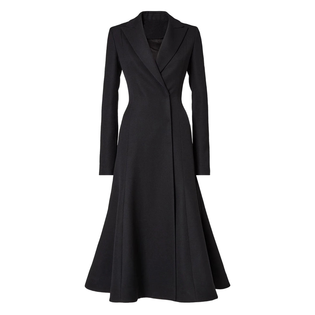 Damen taillierter Longblazer‑Mantel mit ausgestelltem Rockteil Echoarchiv