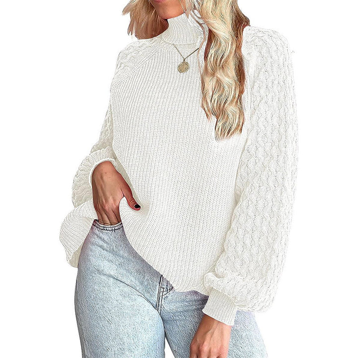 Damen Feinstrickpullover mit Rollkragen und voluminösen Zopfmuster-Ärmeln Echo Archiv