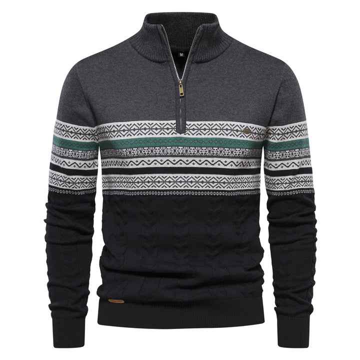 Herren Pullover mit modernem Zipper und attraktiven Farbmustern Echoarchiv