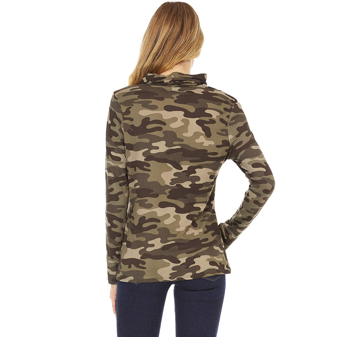 Damen Camouflage-Jersey-Longsleeve mit integriertem Schlauchkragen Echoarchiv