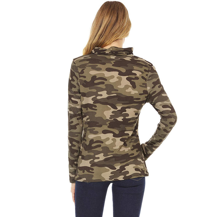 Damen Camouflage-Jersey-Longsleeve mit integriertem Schlauchkragen Echoarchiv