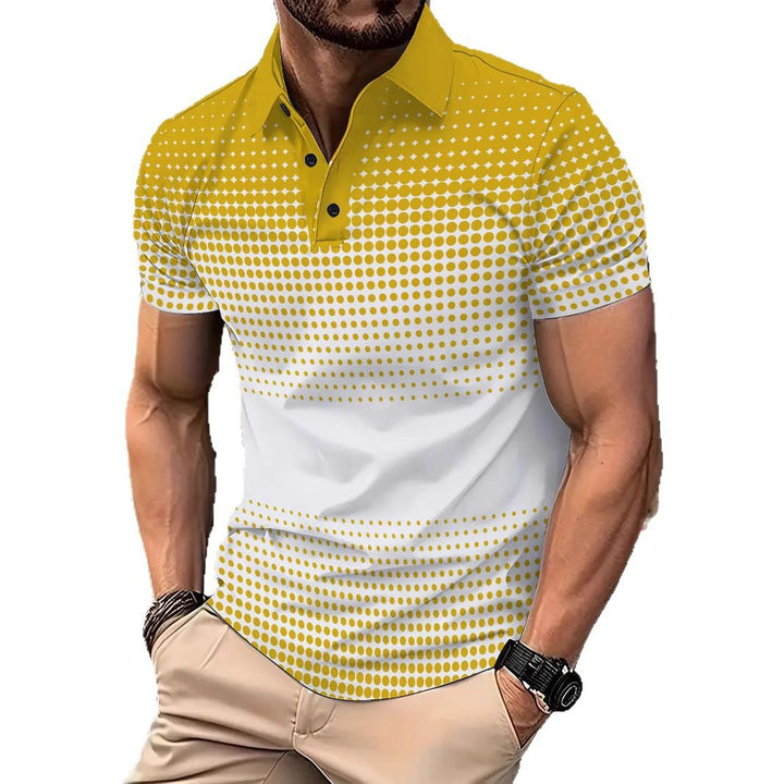 Herren Poloshirt mit modernem Punkte-Druckdesign Echoarchiv