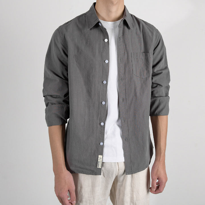 Herren Leichtes Baumwoll‑Leinen Overshirt mit Brusttasche und Relaxed‑Fit Echoarchiv