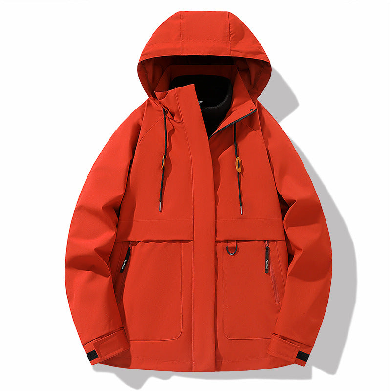 Herren Funktionsjacke mit verstellbarer Kapuze und wasserdichtem Material Echoarchiv