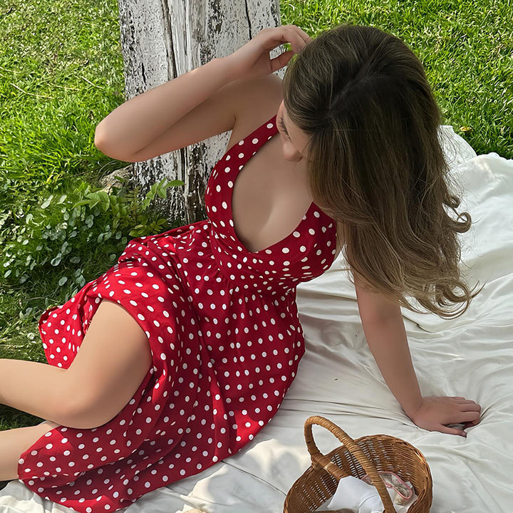 Damen Maxikleid mit Halterneck und punktemuster Echo Archiv