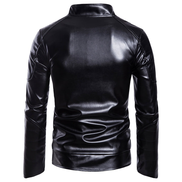 Herren stylische gesteppte Lederjacke Echoarchiv