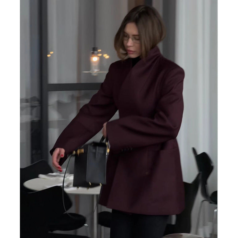Damen nan taillierter Blazerkleid-Mantel mit Stehkragen, markanter Schulterform und aufgesetzten Taschen Echo Archiv